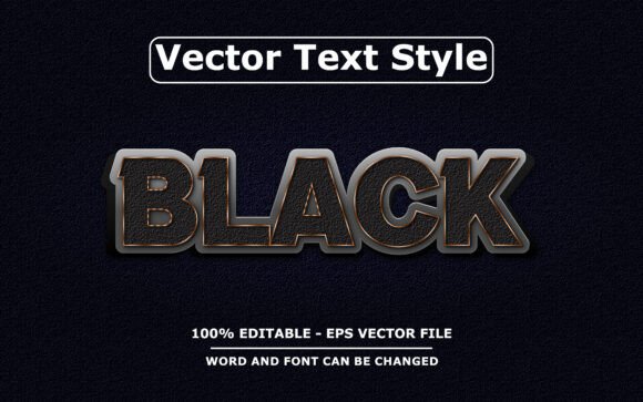 Black Vector Text Effect for Bold Design