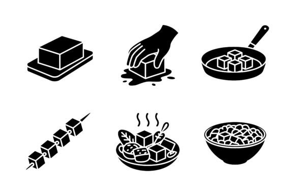 Blocky Food Pixel Art Icon Set EPS