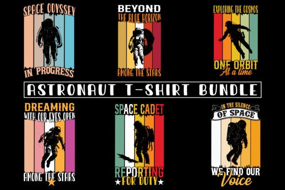 Cosmic Astronaut T-Shirt Pack: Versatile Space-Themed Graphics for Creators, Printers, and Merchandisers
