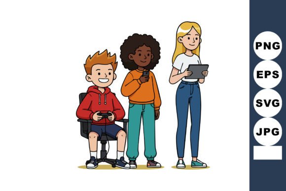 Diverse Young People Using Mobile Device: A Versatile Design Asset for Modern Creatives