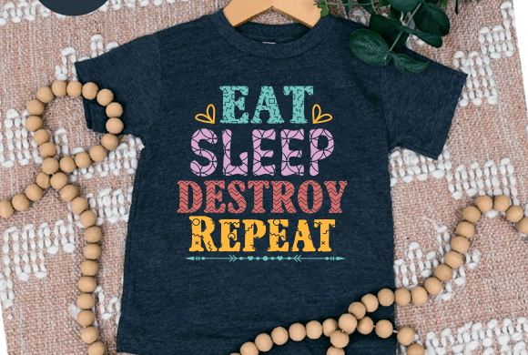 Eat Sleep Destroy Repeat Vector Graphic: A Bold Asset for Creative Projects and Everyday Expression