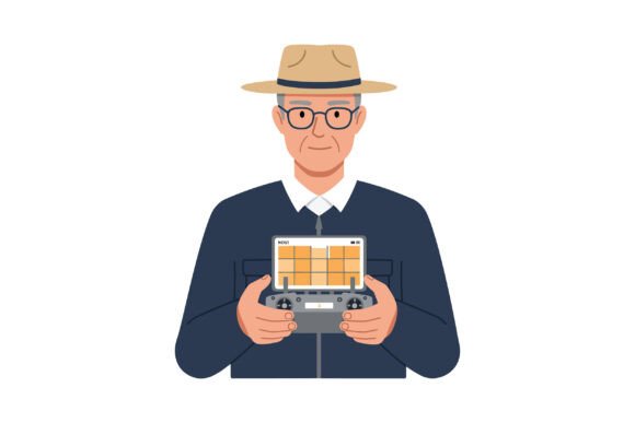 Elderly Man with Glasses Holding Video G: Choosing and Using Stock Graphics the Right Way