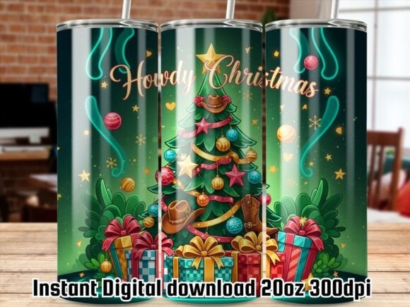 Howdy Christmas Tree Tumbler Wrap PNG: Merging Holiday Cheer with Gaming Culture