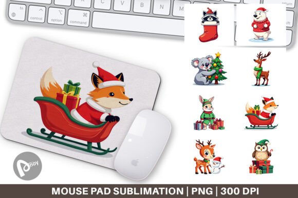 Make Your Desk Festive and Functional with a Mouse Pad Christmas Animals Design