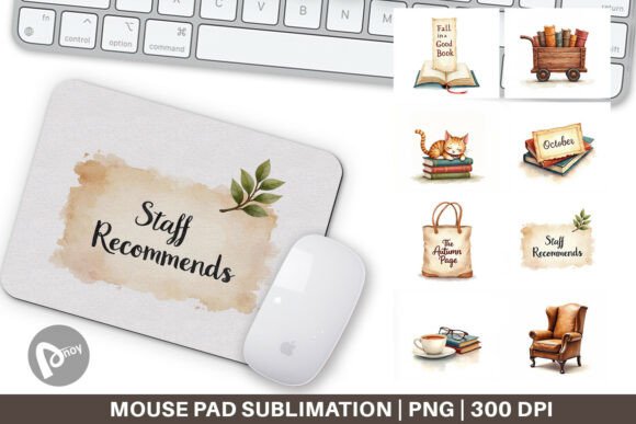 Mouse Pad Cozy Autumn Bookstore: A Design That Brings Warmth to Your Workspace