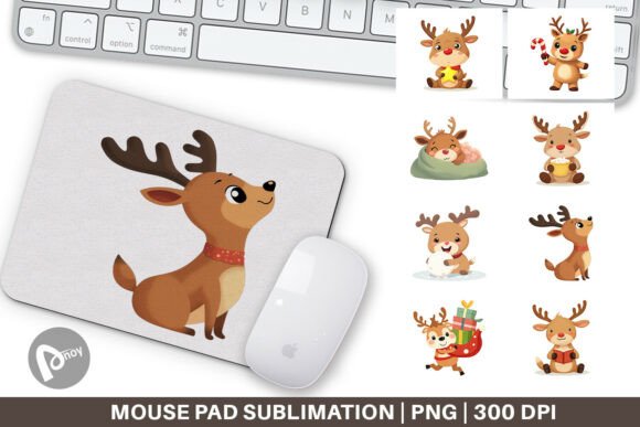 Mouse Pad Festive Baby Rudolf: A Practical Addition to Your Workspace