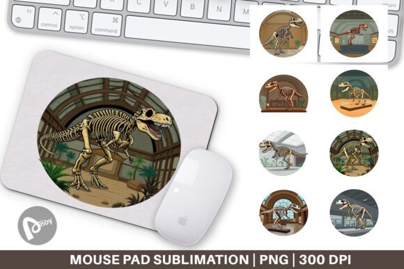 Mouse Pad Museum Dino Skeleton: Where Prehistoric Art Meets Workspace Precision