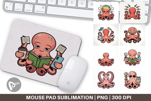 Mouse Pad Octopus Mood: Art Meets Function for Your Desk