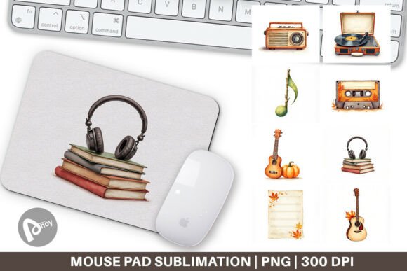Mouse Pad Retro Autumn Music: Vintage Vibes for Your Workspace