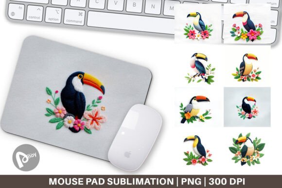 Mouse Pad Toucan Embroidery: Style Meets Productivity