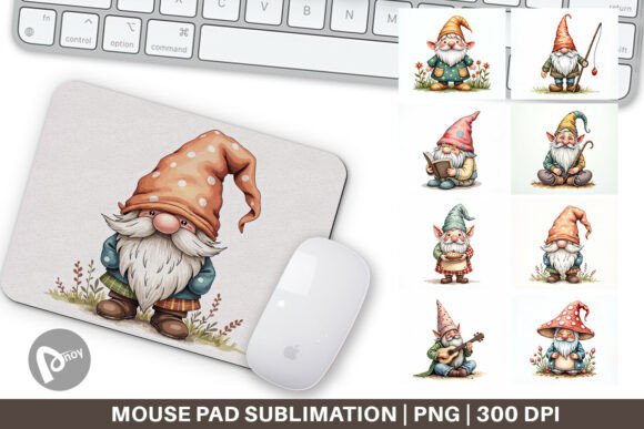 Patchwork Gnomes Mouse Pad: Desk Style Meets Comfort