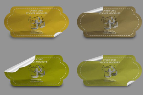 Realistic Sticker Mockup Design Template