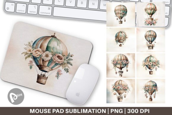 Sublimation Mouse Pad: Hot Air Balloon Designs