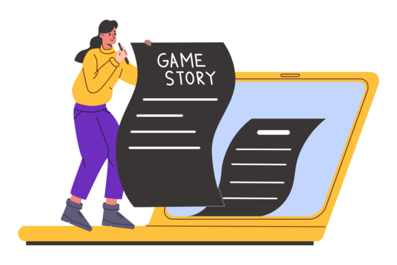 The Art of Game Narrative: How a Woman Writing Game Story on a Laptop Shapes Modern Gaming