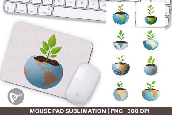 Transform Your Workspace with a Custom Sublimation Mouse Pad: Earth and Seedling Design